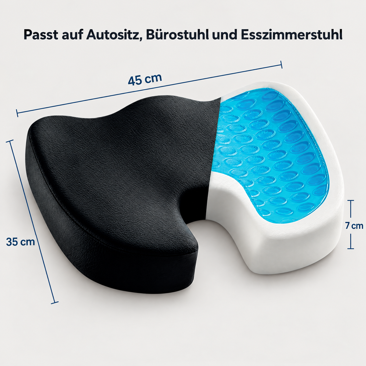 Maße des Sitzkissens: 45 × 35 × 7 cm