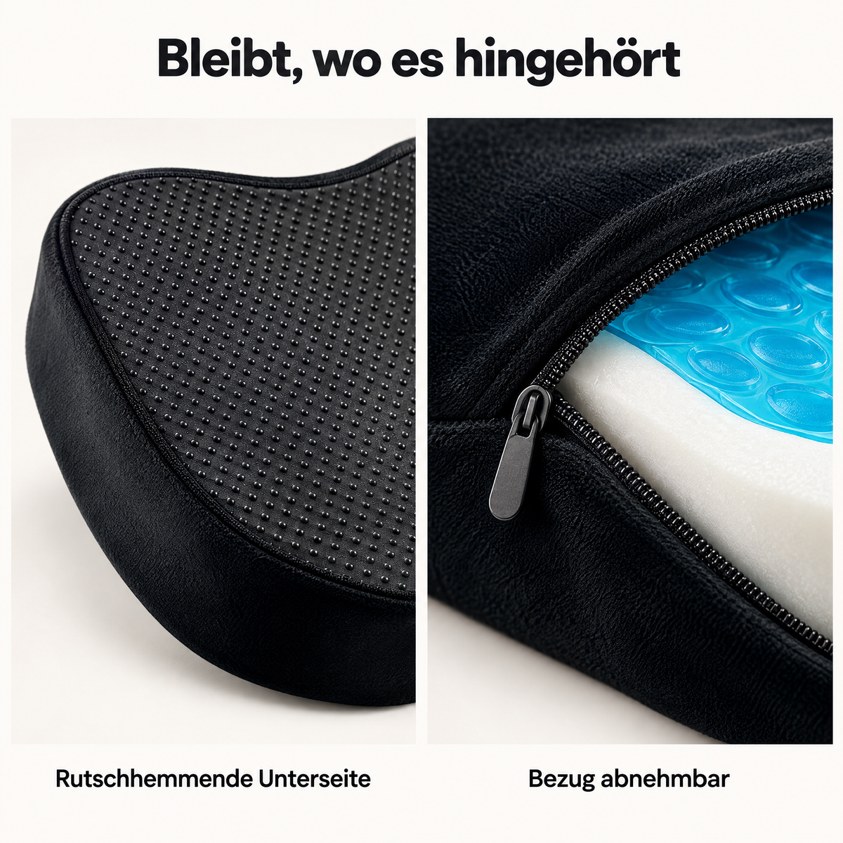 Rutschhemmende Unterseite und abnehmbarer Bezug
